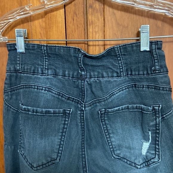 Destroyed Corset Waist Skinny Zipper/Button Fly Denim Jeans Darkwash Size 9 Jr - Picture 10 of 16